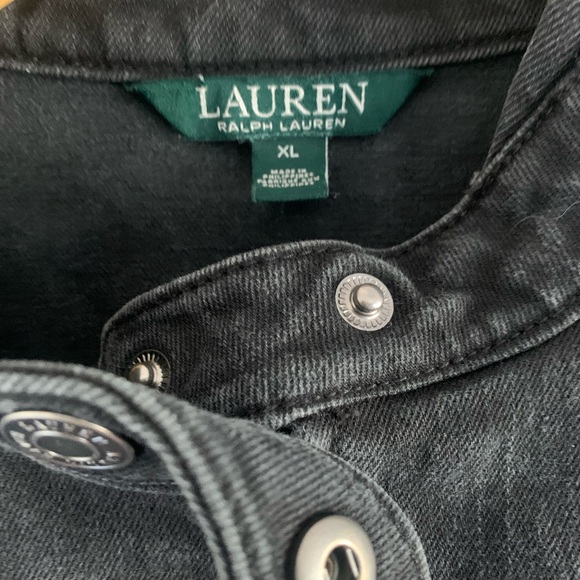 Lauren Black Denim Jacket XL - Picture 4 of 7
